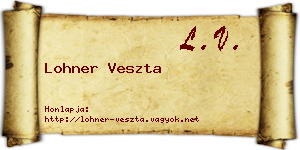Lohner Veszta névjegykártya